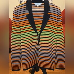 Misook Multicolor Striped Cardigan